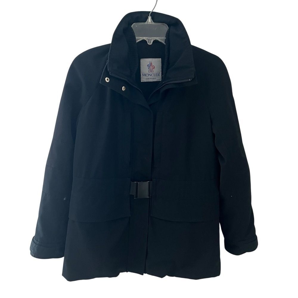 Moncler Grenoble Small Black Belted Ski Coat Mid Length Ski Snowboarding READ